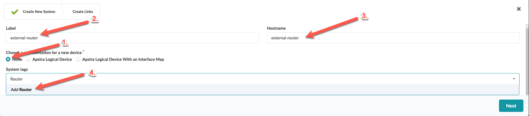 add external router scr1