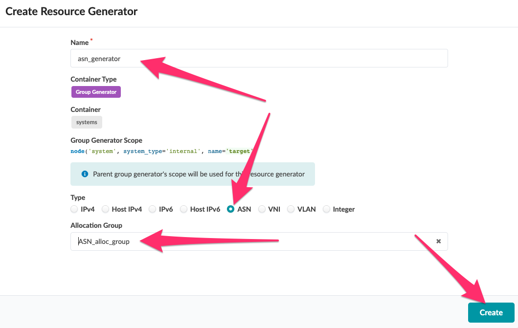 create resource gen asn dialog