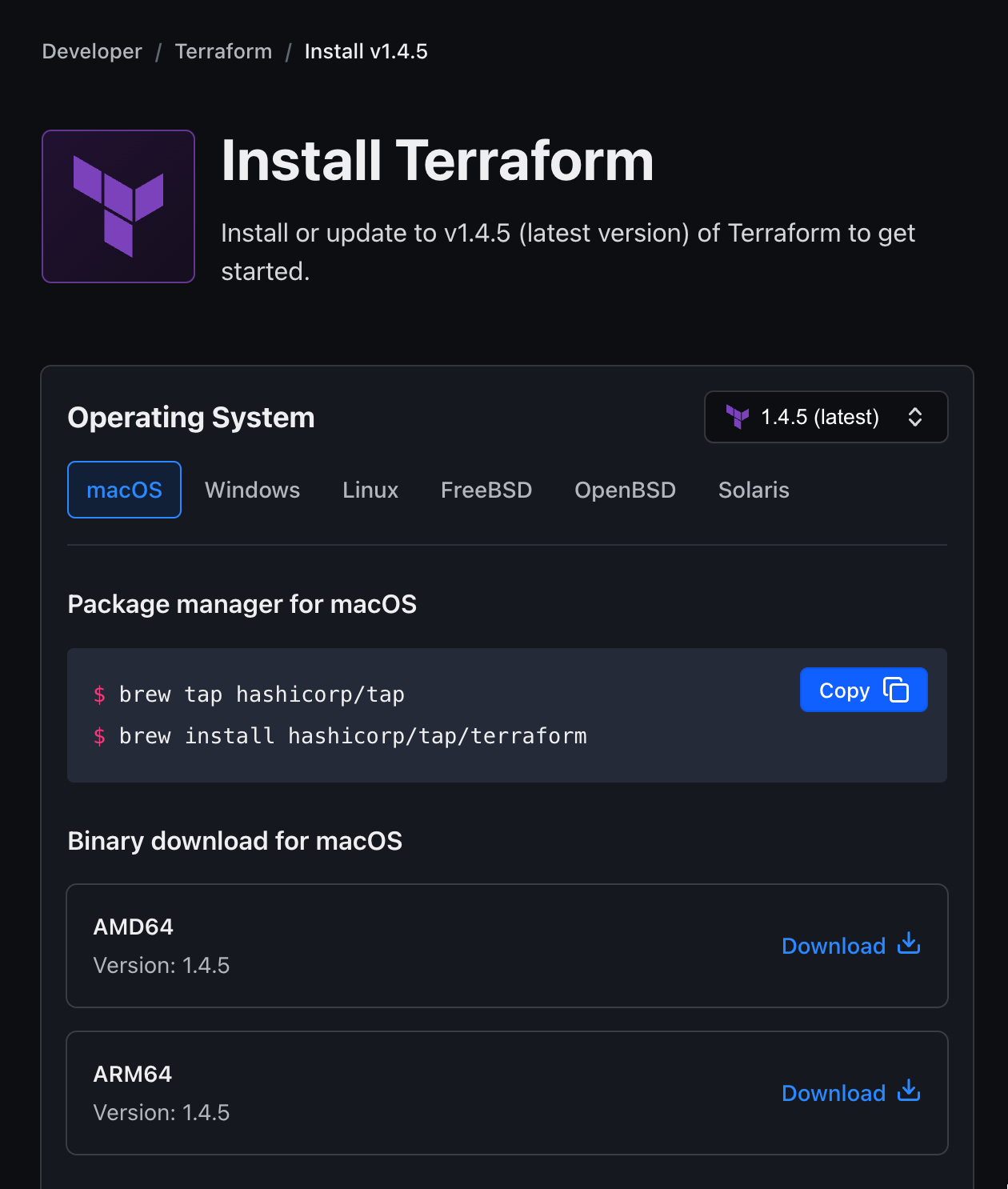 Install Terraform for MacOS