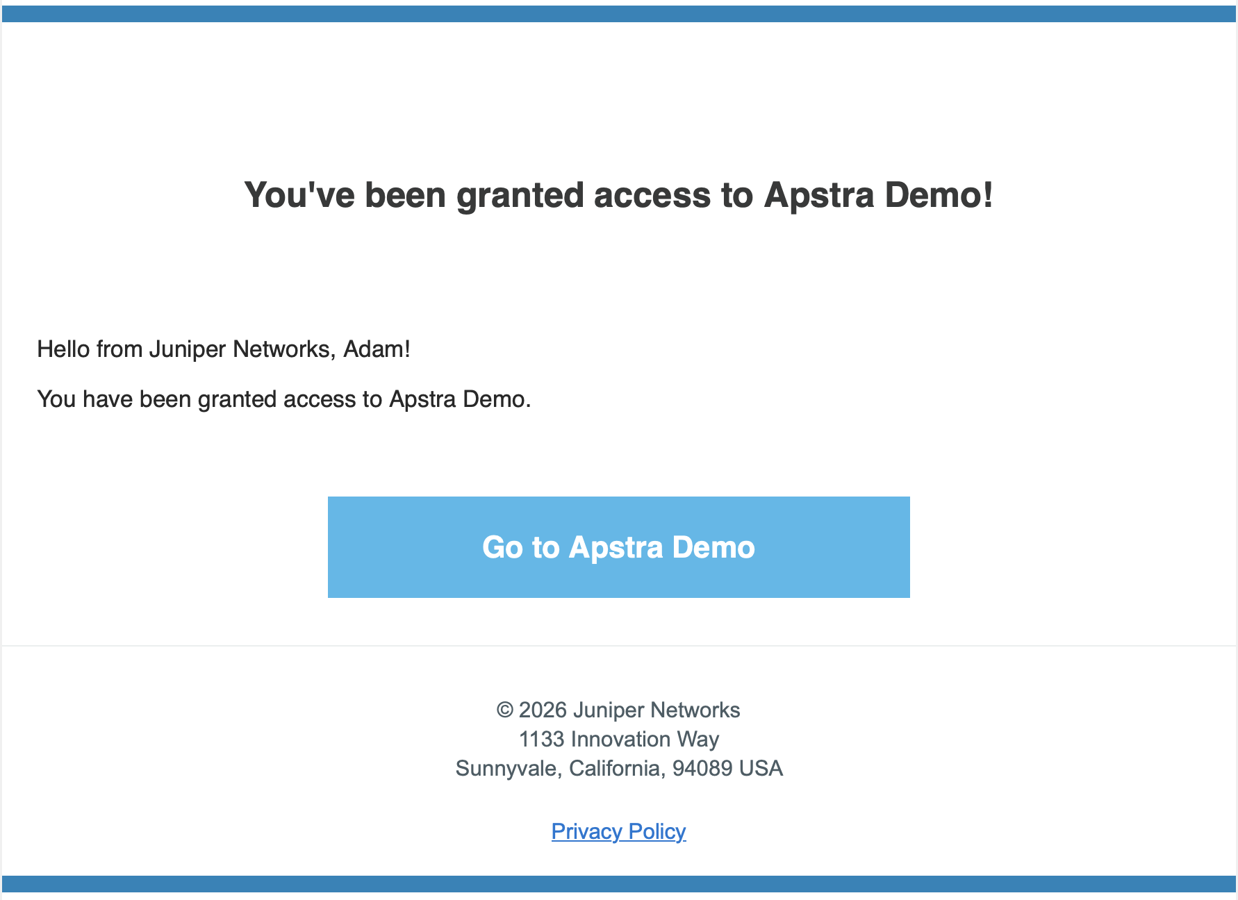 DC Assurance invitation email