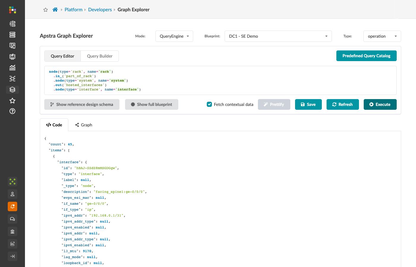 Full traversal result — rack