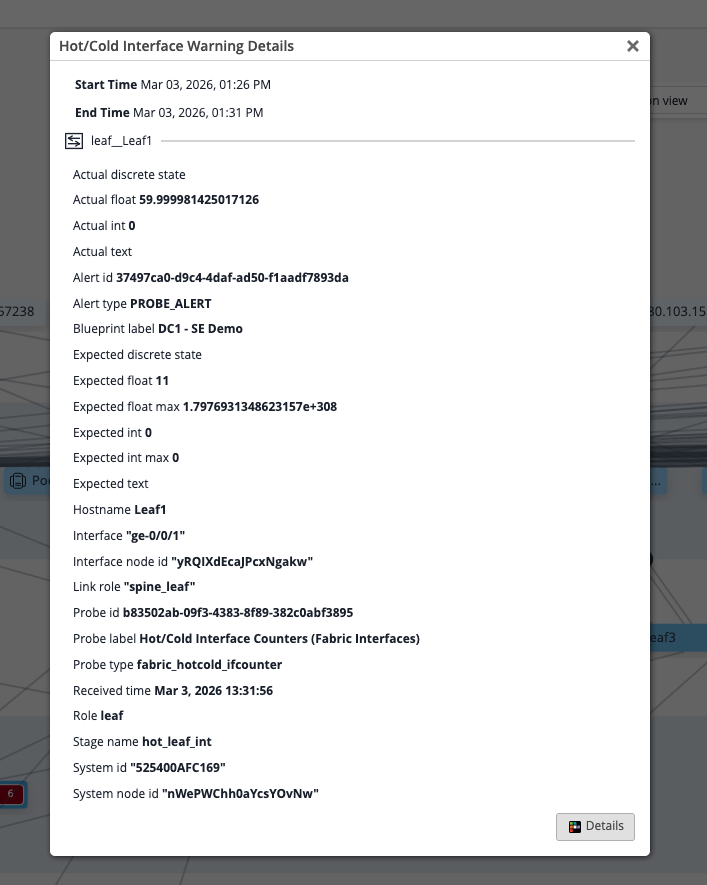 Affected services and clients identified automatically from the Flow data