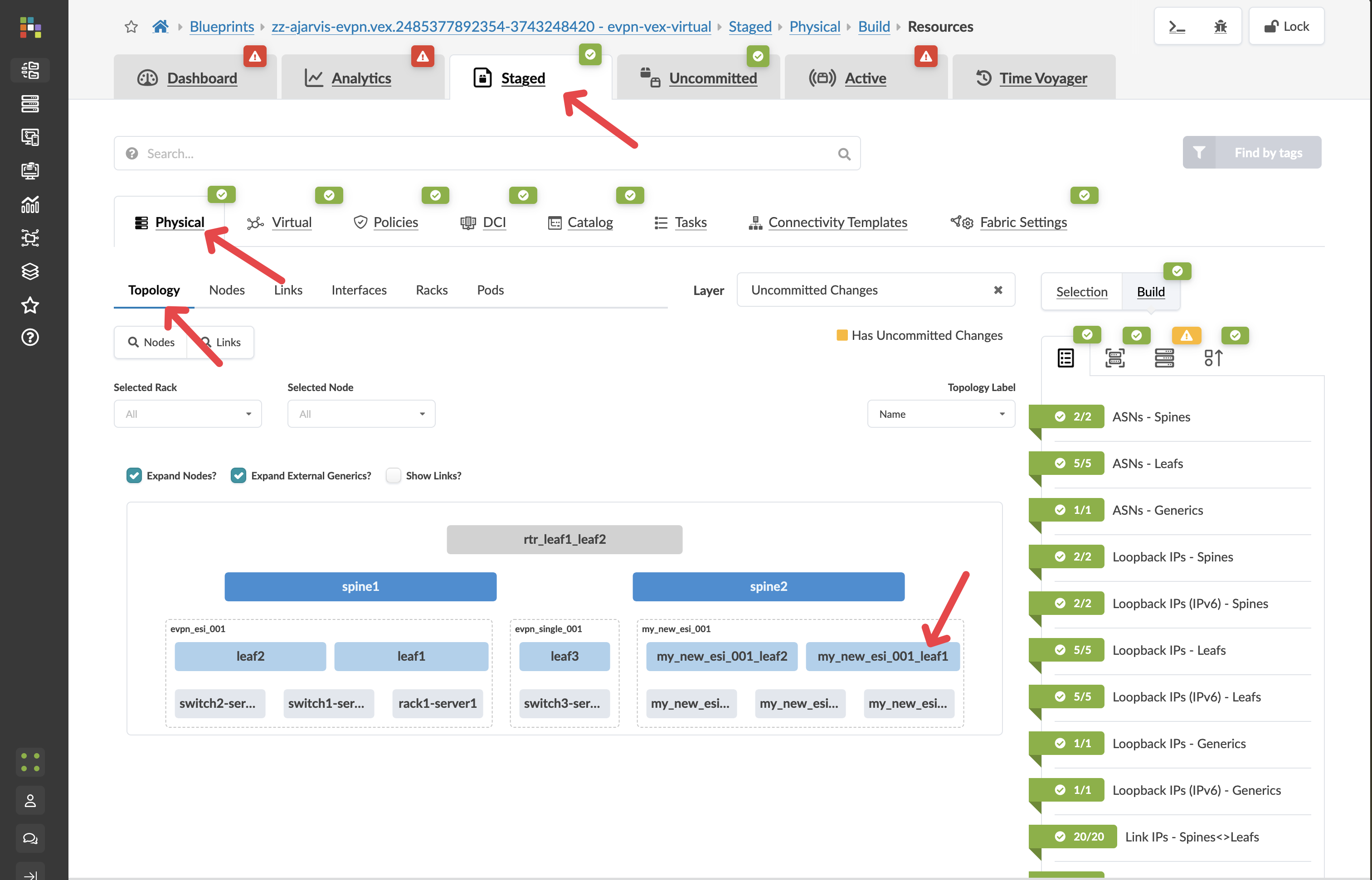 Selecting a leaf switch in the new rack
