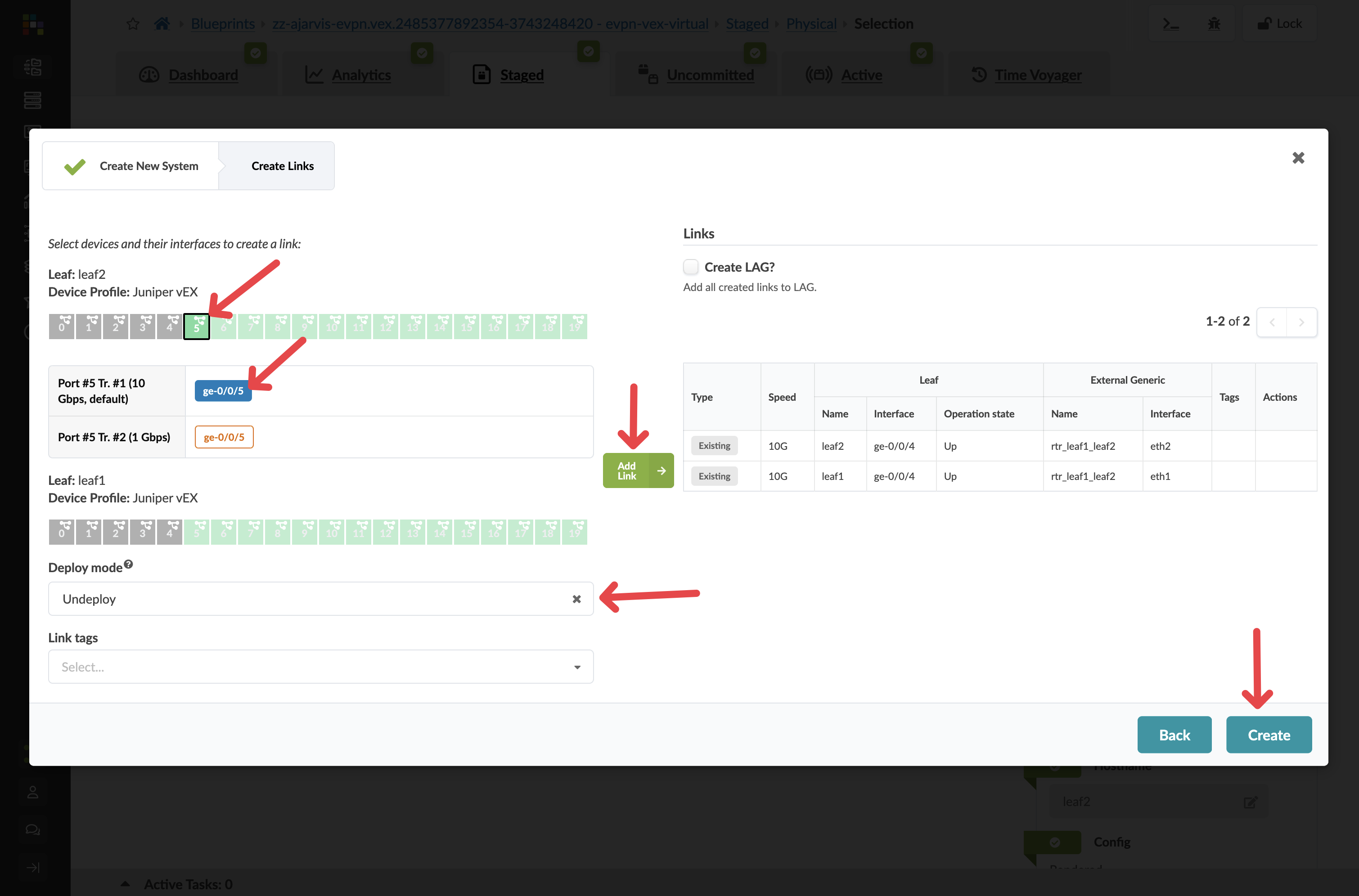 External router link configuration