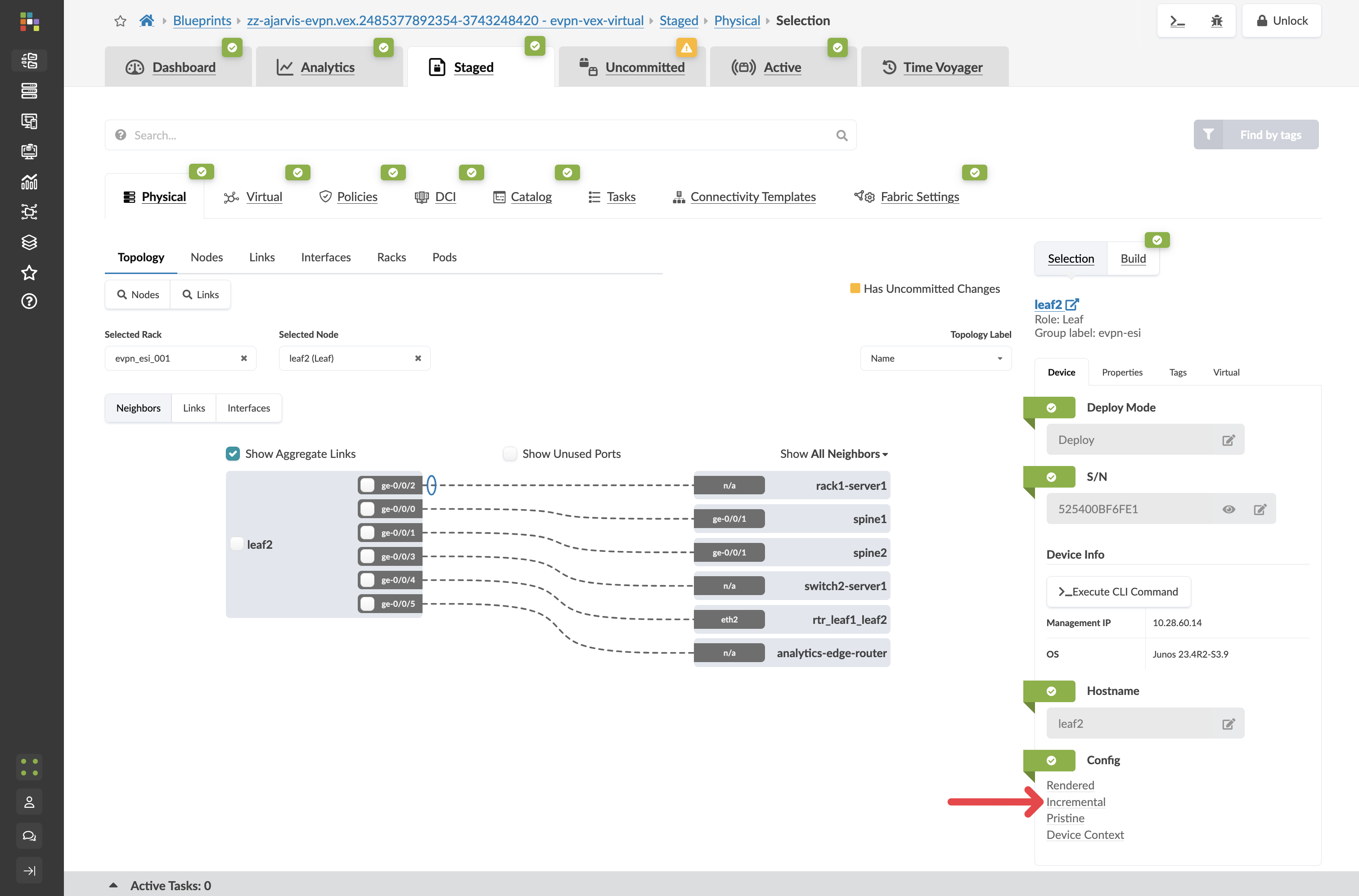 Incremental config for external peering on the border leaf