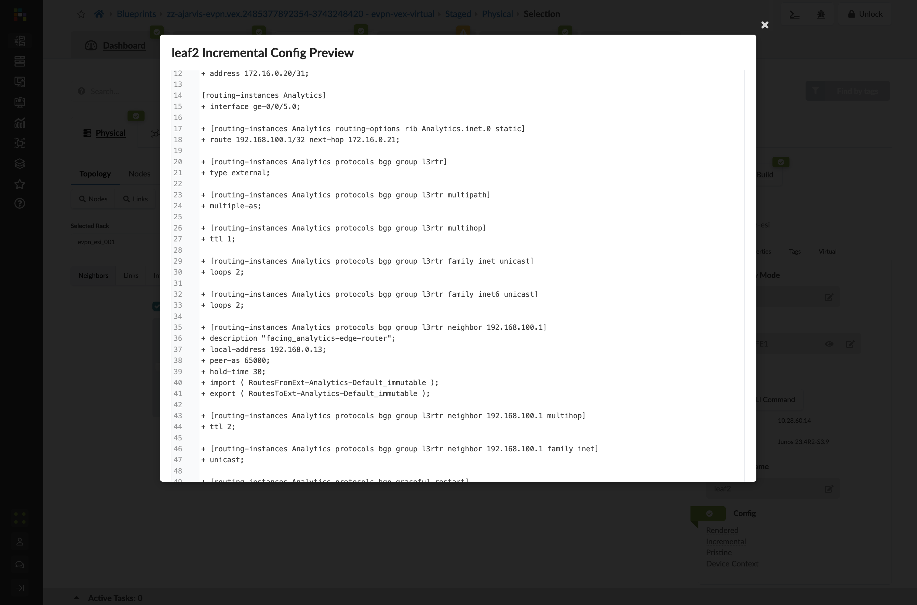 Incremental config detail