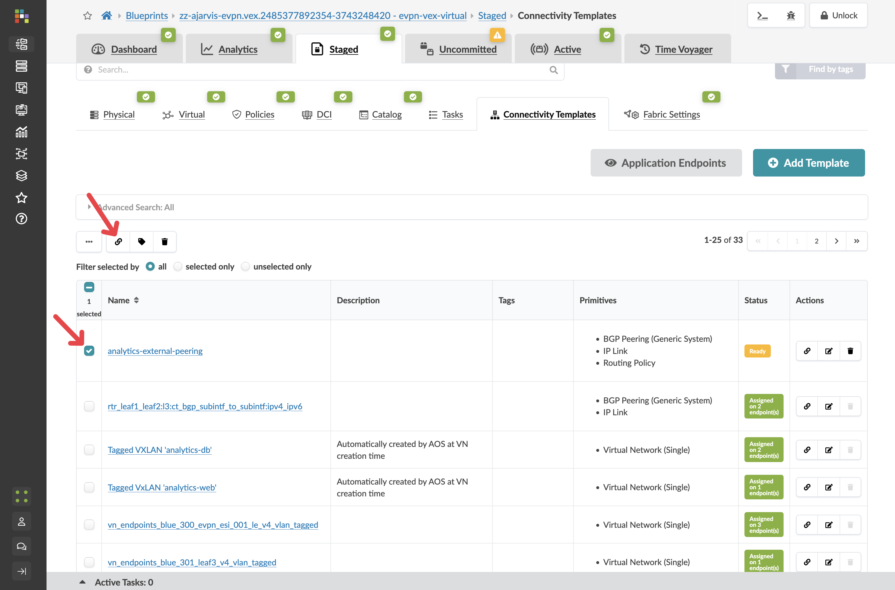Assigning the external peering template