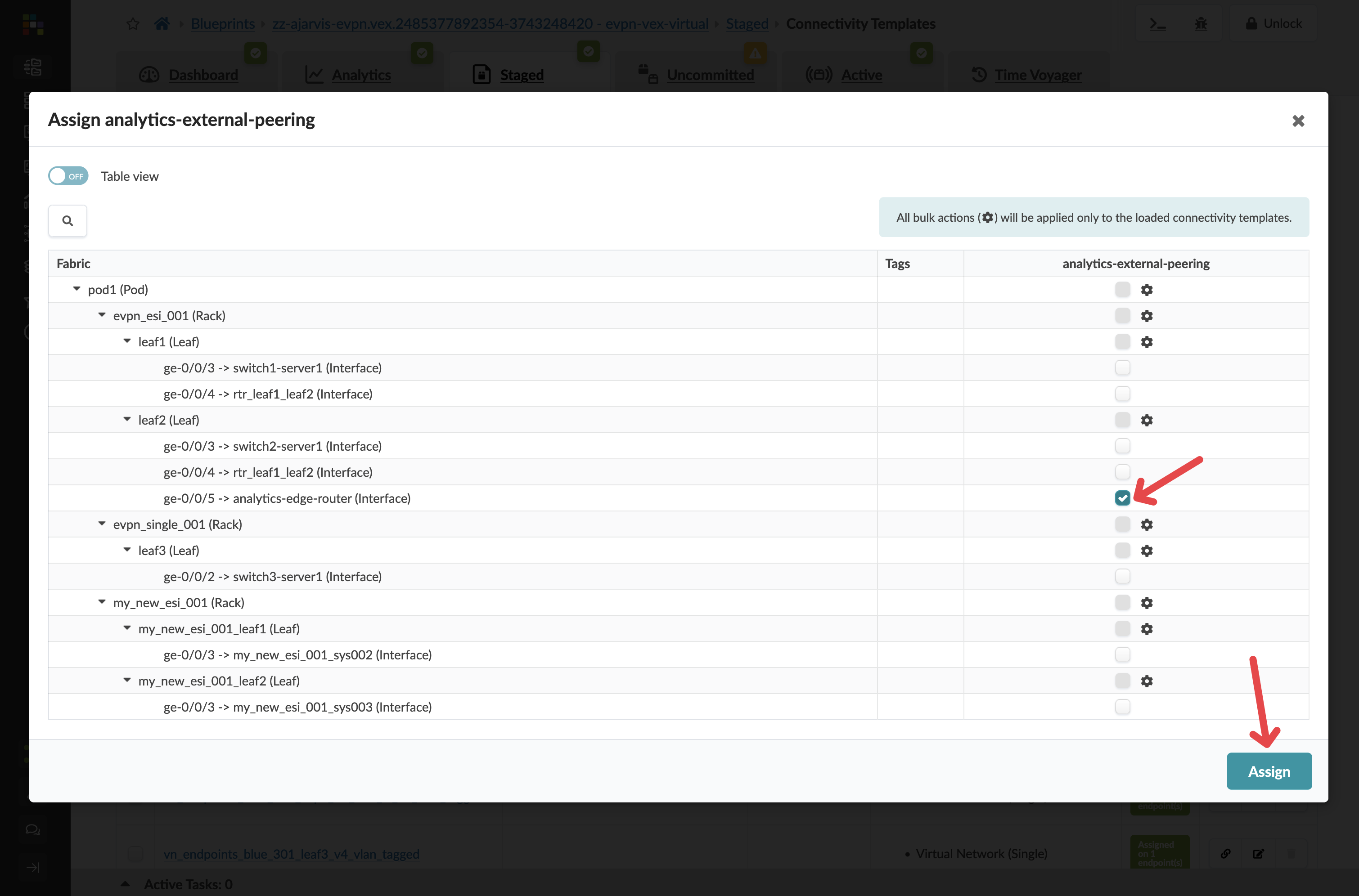 Interface assignment for external peering