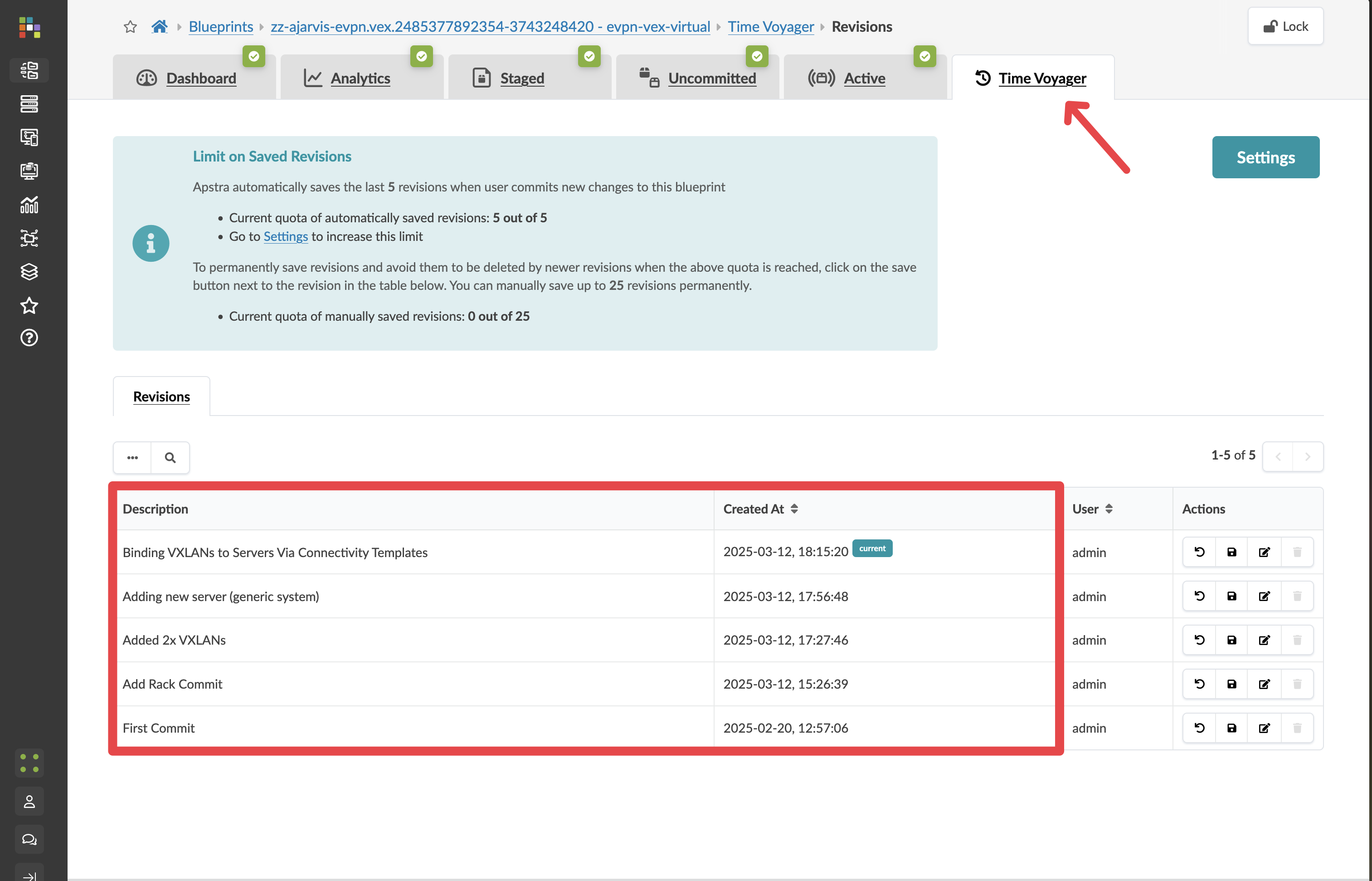 Time Voyager — full commit history with timestamps and authors