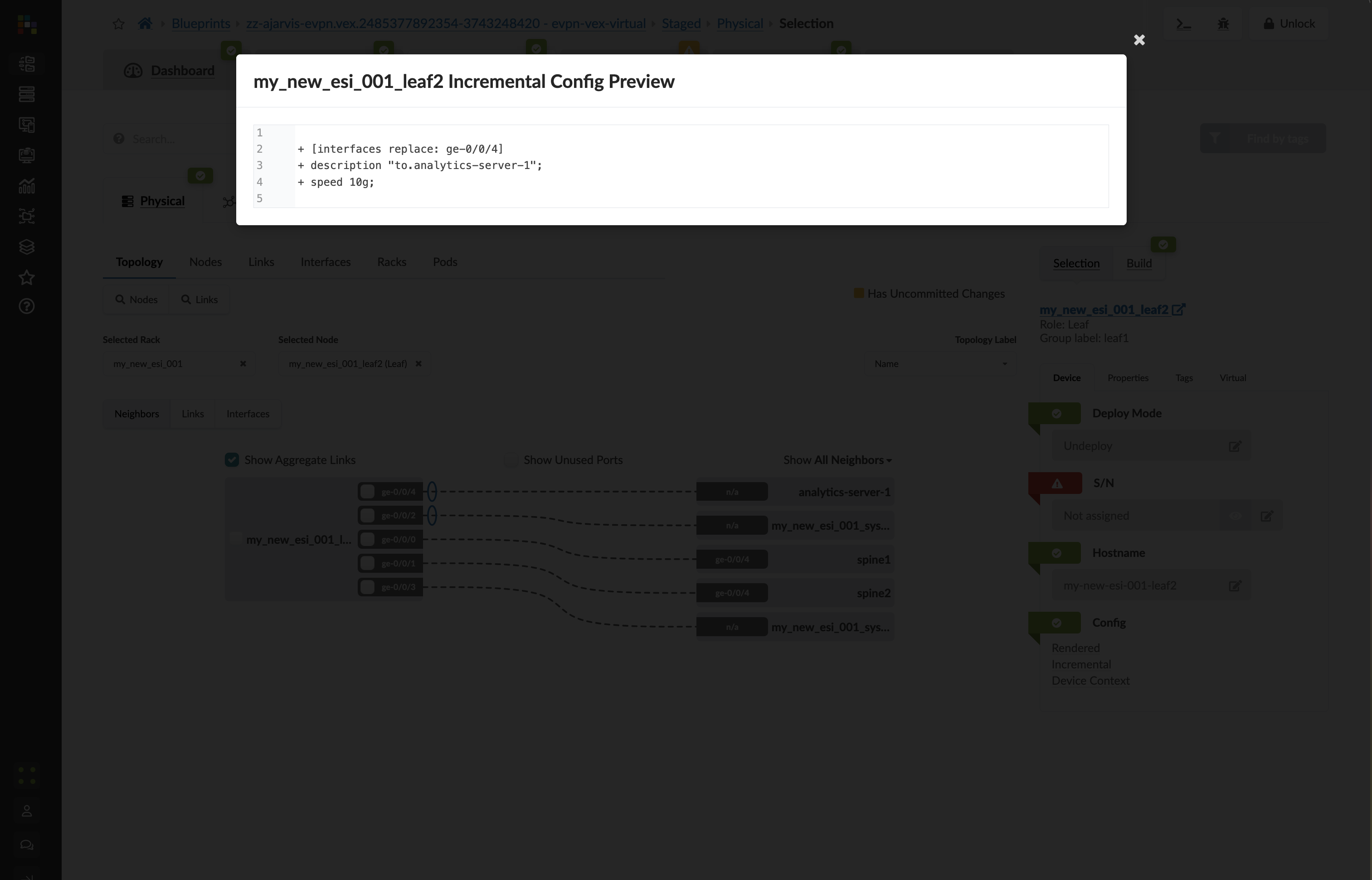 Incrimental Configuration Tab