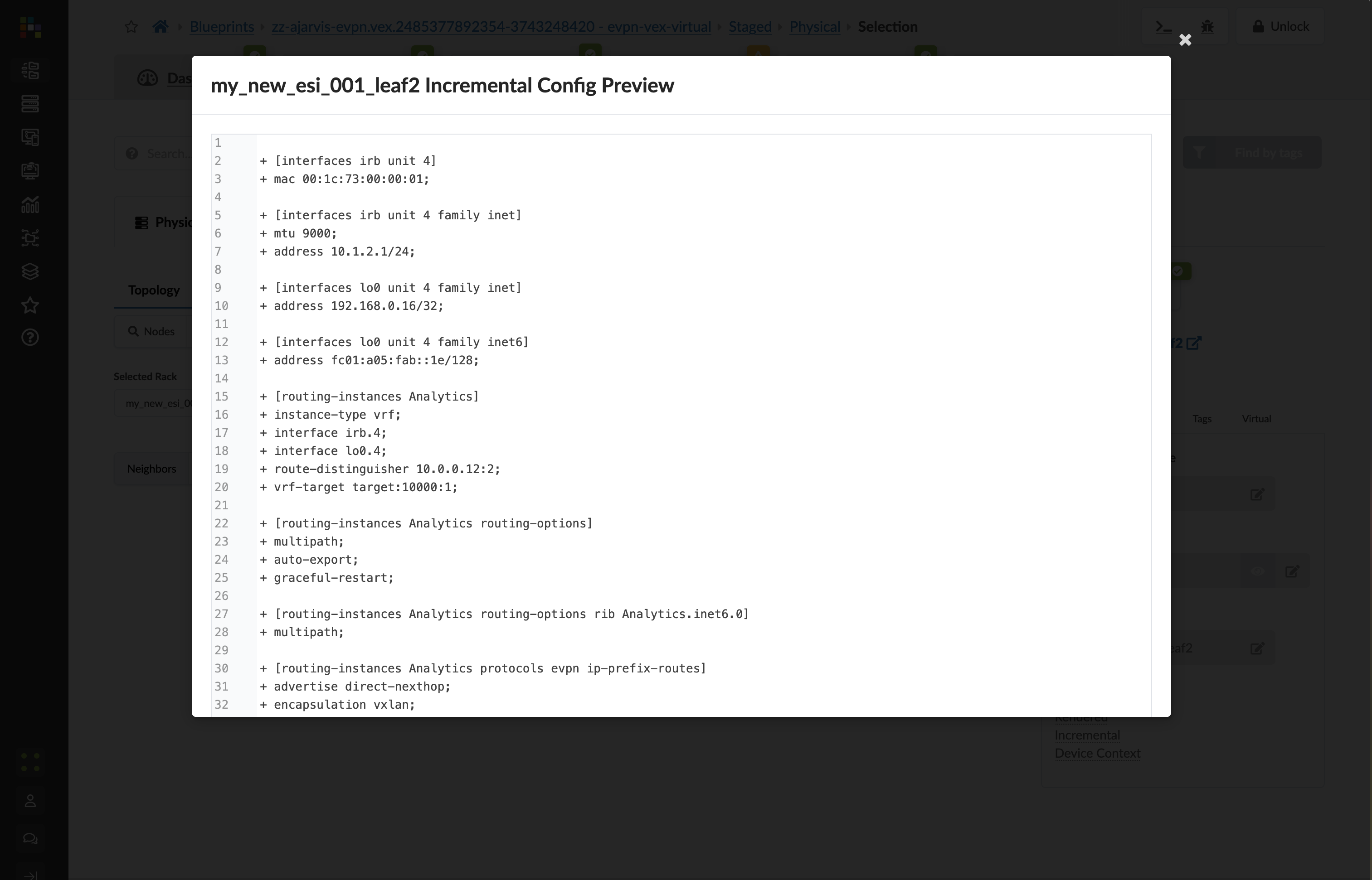 Incrimental Configuration Tab