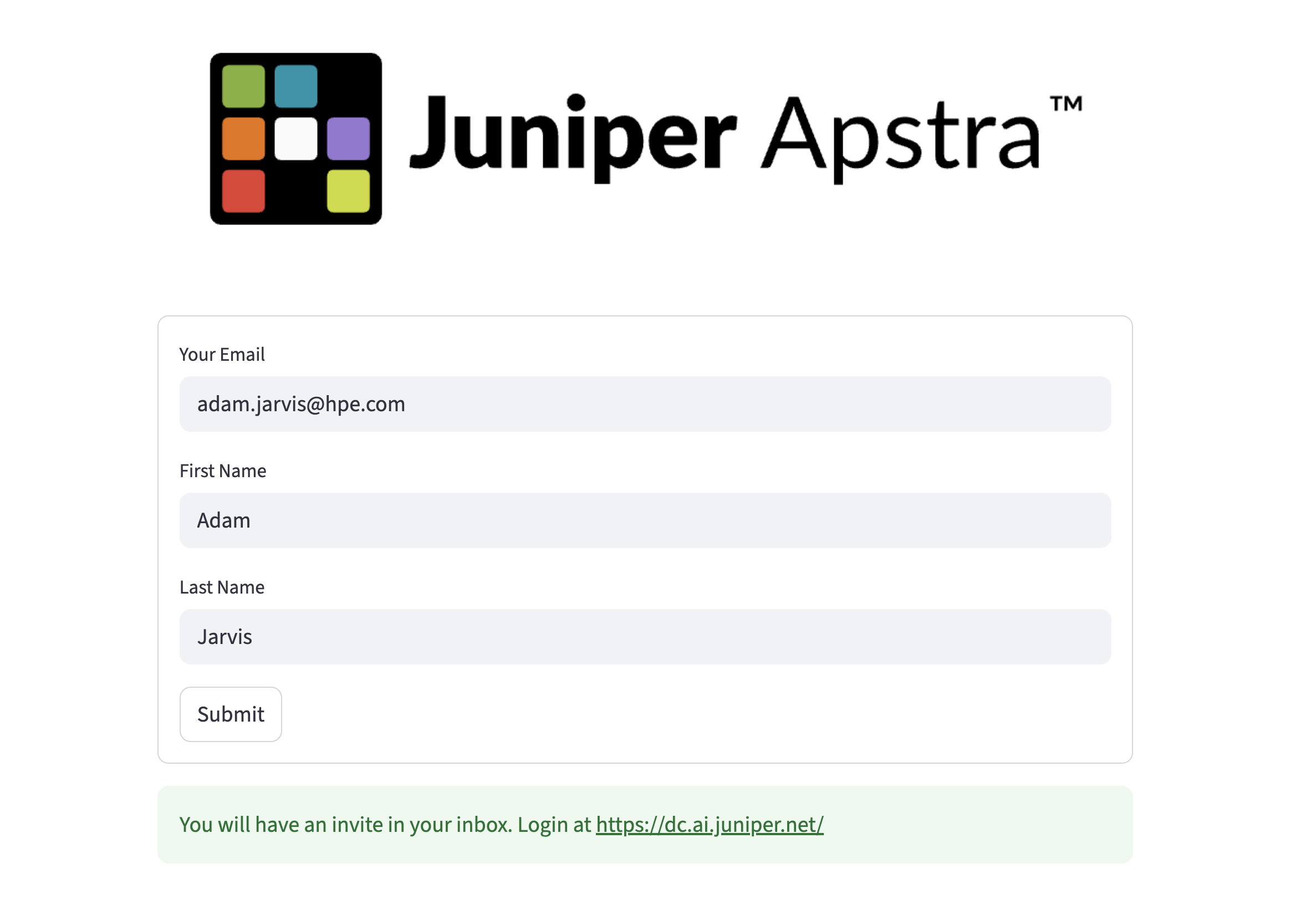 Demo access request form