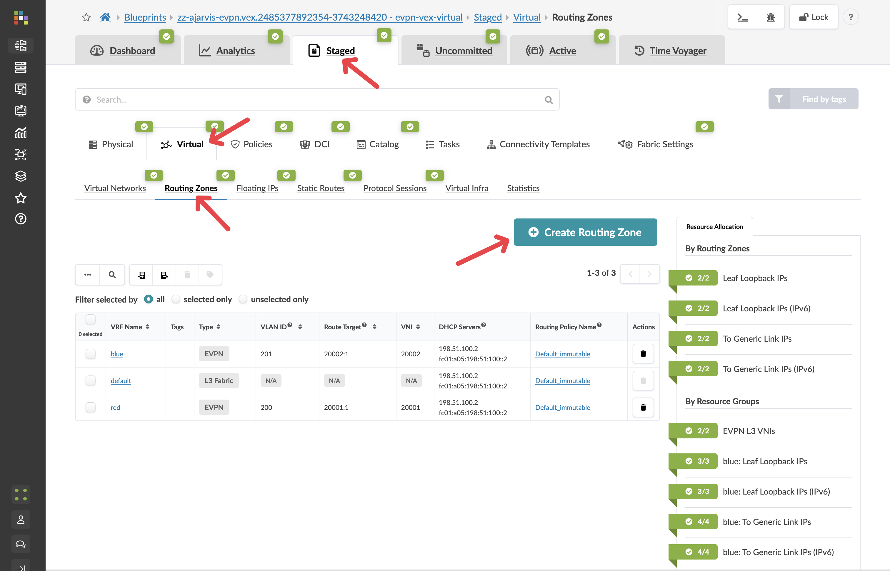 Create Routing Zone